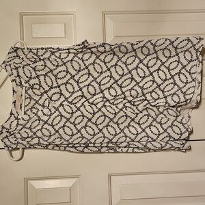 LOFT Floral Patterned Blouse in Black and White